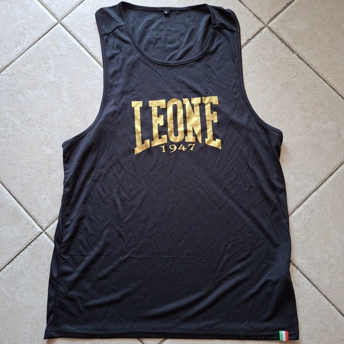 Leone 1947 DNA Tank top, black with gold details, XL unisex