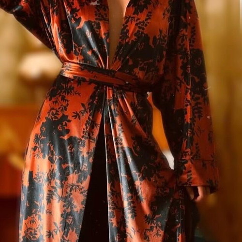 Abstracto set με kimono-pants σαν καινούργιο, πορτοκαλί και μπλε