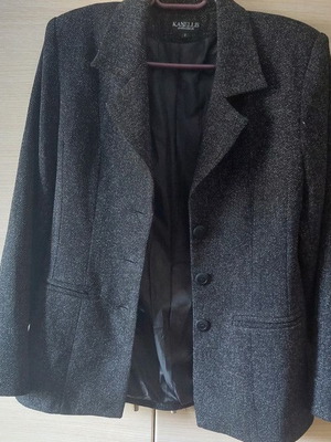 Vintage Kanellis women's wool suit like new, black gray