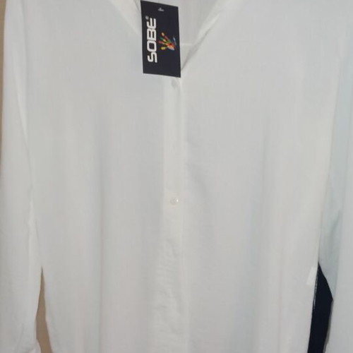 Shirt with sequins new, white, loose fabric, size L