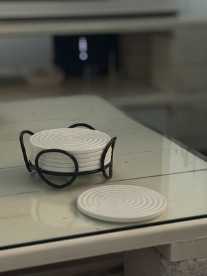 Porcelain coasters like new, set of 6