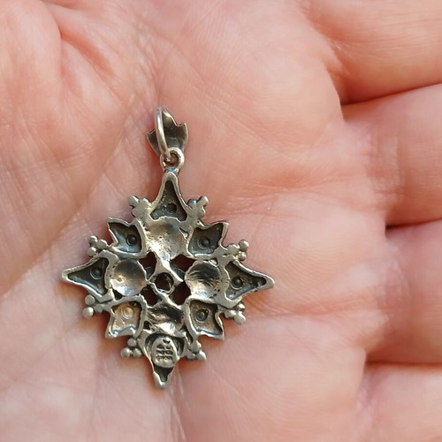 Silver gold Byzantine cross pendant like new