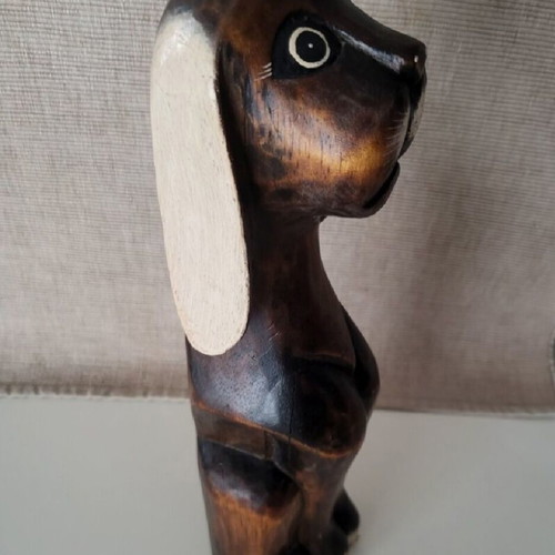 Handmade wooden dog decoration like new