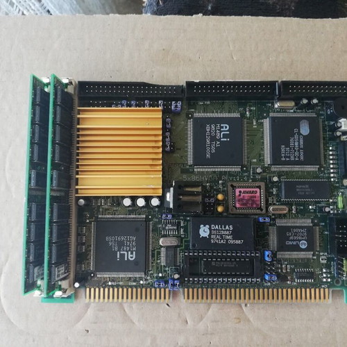 SSC-5X86HVGA REV:1.4 ICP Board ISA Slot Industrial Motherboard with CPU and RAM used