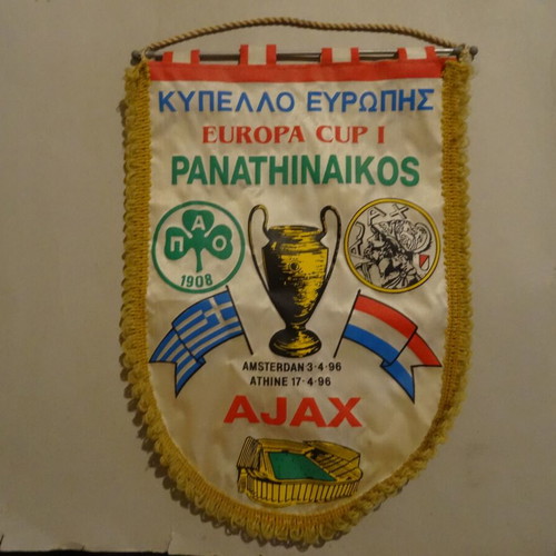 Panathinaikos vs Ajax 1996 Commemorative Flag like new