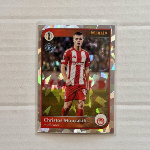 2024-25 Topps Merlin Christos Mouzakitis Cracked Ice Refractor RC card new