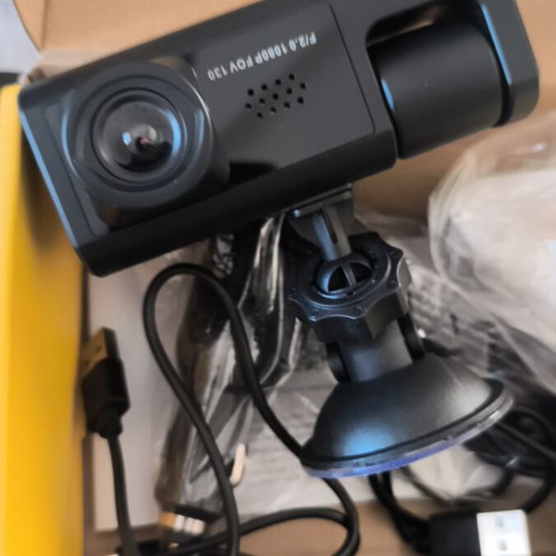 Car accident and traffic security camera double new