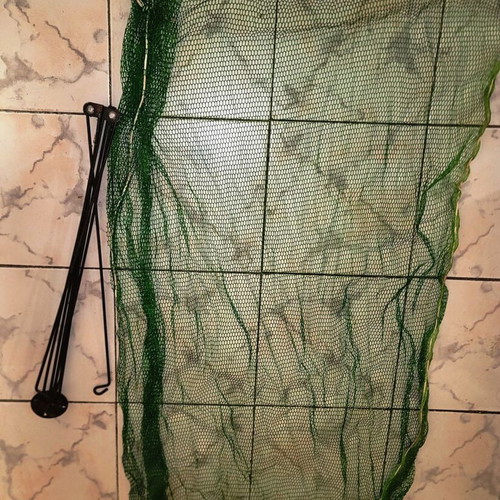 Portable Folding Fishing Net 60x60 cm used, nylon green