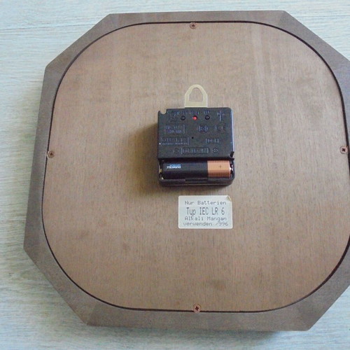 Wall clock radio controlled used with wooden frame and Roman numerals