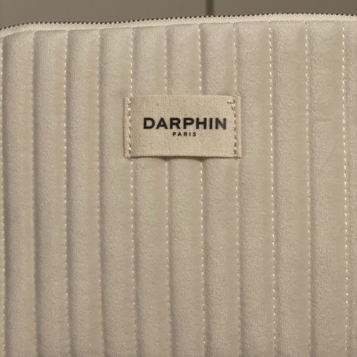 Darphin Velvet Skincare Makeup Bag, white beige
