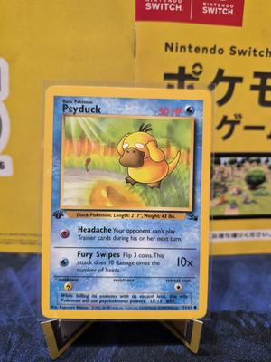 Pokemon Psyduck Card 1st Edition 51/62 Fossil set 1999 like new