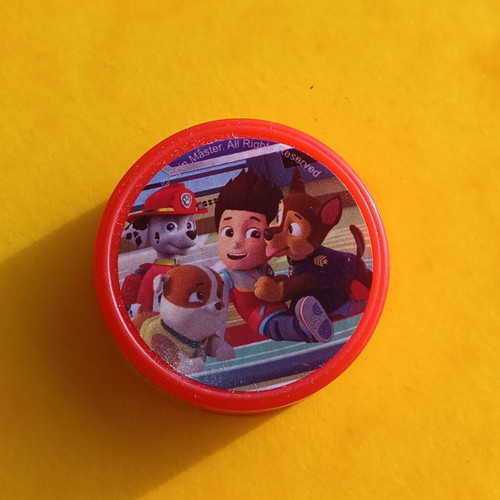 Paw Patrol sharpener used, red with comic heroes
