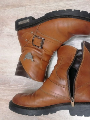 Motorex men's boots made of natural leather used, size 43