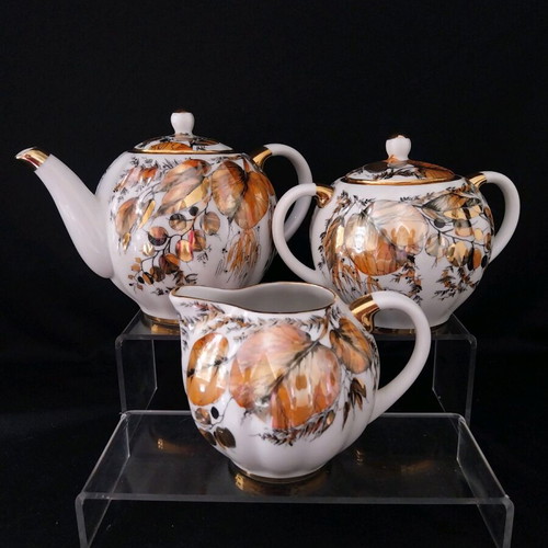 Vintage LFZ USSR tea set 3 pieces "Golden Autumn"
