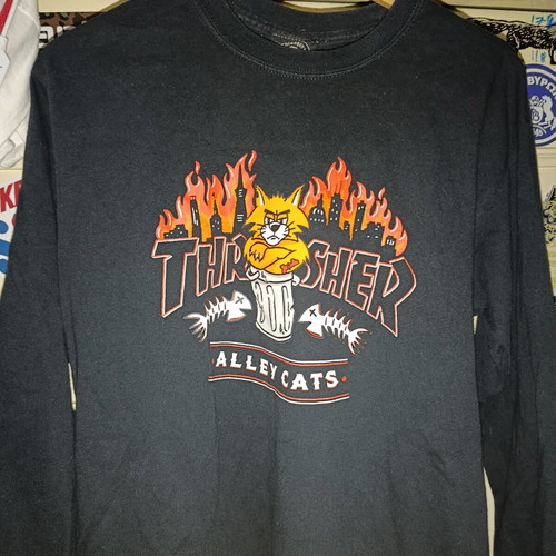 Thrasher Alley Cats long sleeve t-shirt medium, like new, black cotton