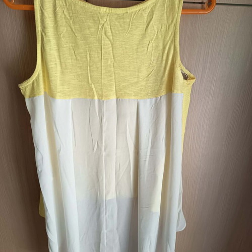 Shine 2gether women's blouse used, size M/L, white and yellow