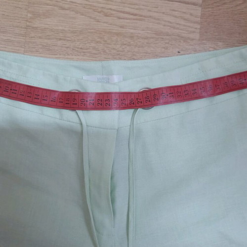Marks & Spencer linen pants in light pistachio, like new, size 14 UK