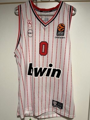 Olympiacos Basketball Jersey GSA Away 2023-24 #0 Thomas Walkup