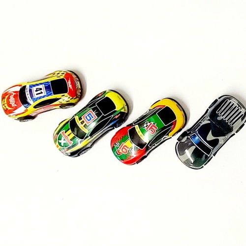 Pull Back Racing Cars set of 4 used, die-cast metal