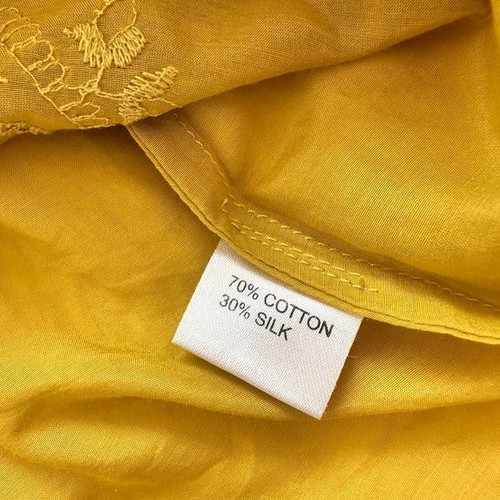 Yellow mustard shirt XL made of silk and cotton like new, boho chic