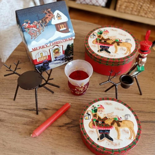 Christmas decorations and ornaments set, pack of 22, wood and metal