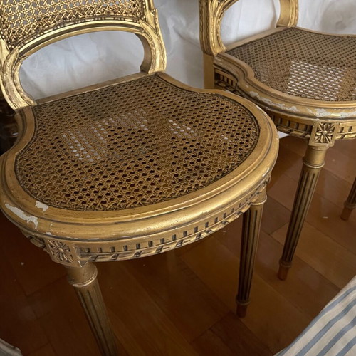 Set of 4 Louis XVI chairs used, antiques over 100 years old