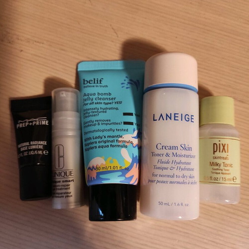 Cosmetic samples new, pack of 6 from Laneige, Pixi, Mac, Clinique
