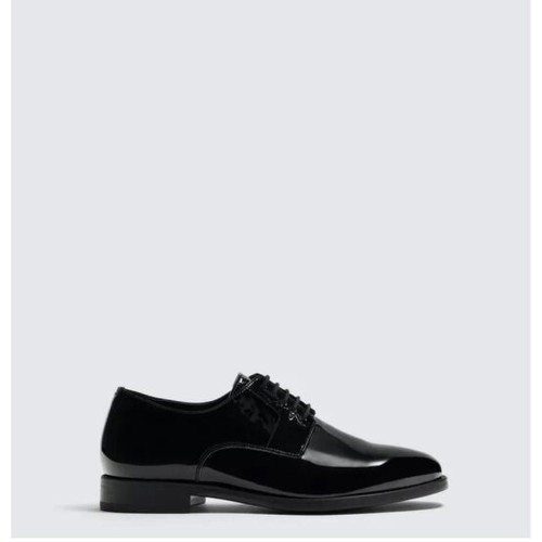 Zara black patent leather men's dress shoes size 44