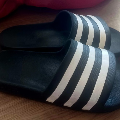 Adidas slippers like new unisex size 37-37.5 black and white