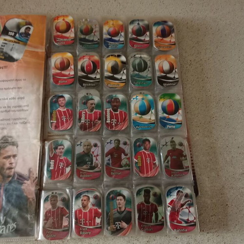Football metallic tags set of 350 used in album