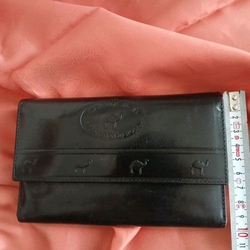 Camel leather black wallet new