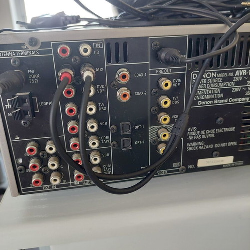 Denon radio amplifier with remote and woofer, no original speakers