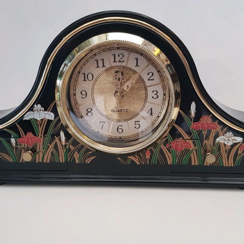 Vintage mantel clock used with two decorative drawers, battery operated