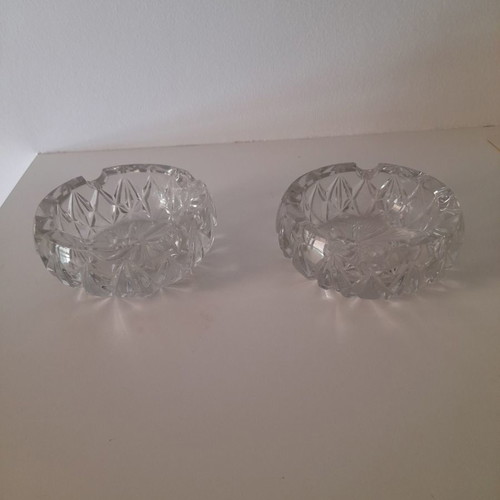Crystal ashtrays from Poland new, set of 2 pieces
