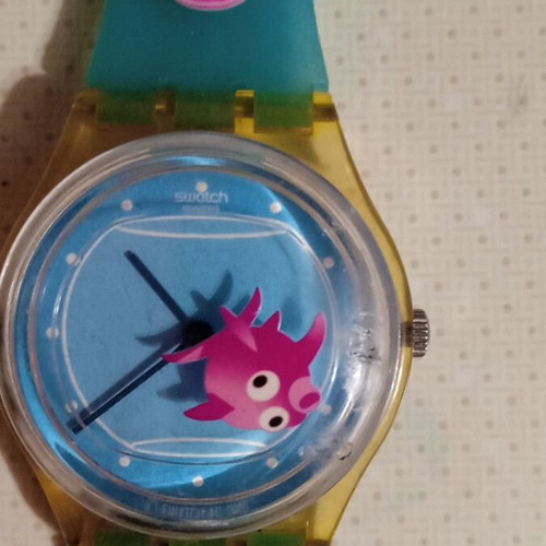 Swatch Bloop Bloop 1990 wristwatch like new, turquoise