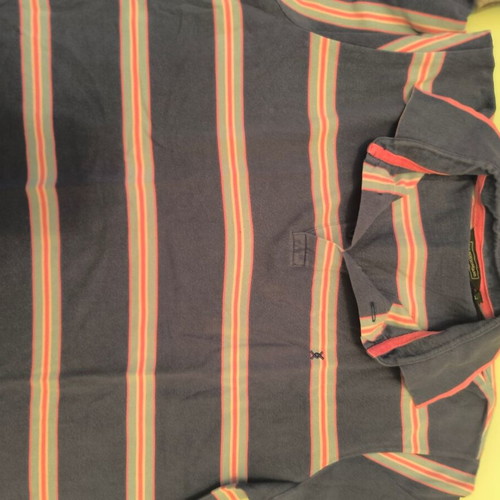 The Bostonians Polo Piqué Striped Shirt like new, pink and blue, size L