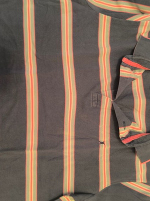 The Bostonians Polo Piqué Striped Shirt like new, pink and blue, size L