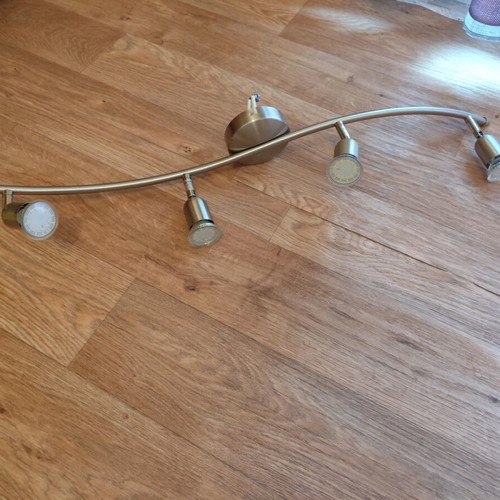Wall light used, 83 cm diameter, cable adjustment needed