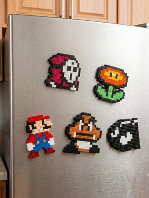 Mario Retro Magnets 10-12cm Each, New