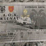 PAOK Arsenal tickets used, collectible stubs