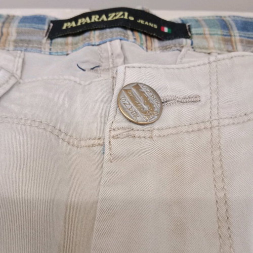 Men's bermuda shorts used slim beige, size S-M