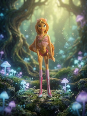Flora Winx Club συλλεκτική vintage κούκλα με αυθεντικό τοπ 2005