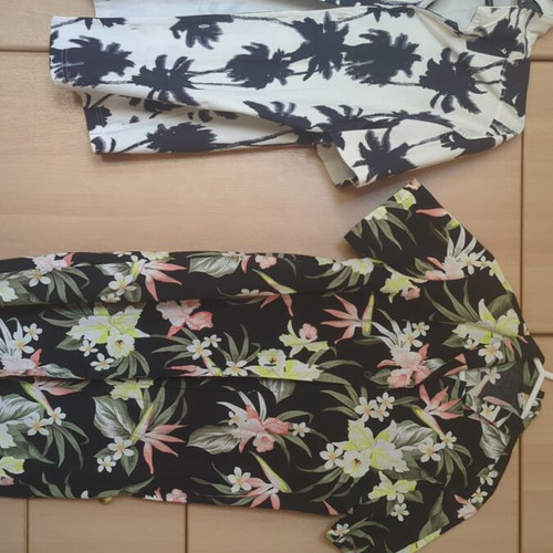Shirts with tropical plants H&M used, unisex small sizes, set of 2