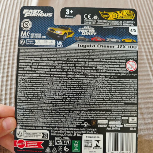 Hot Wheels Fast and Furious Toyota Chaser JZX 100 toy car new in box