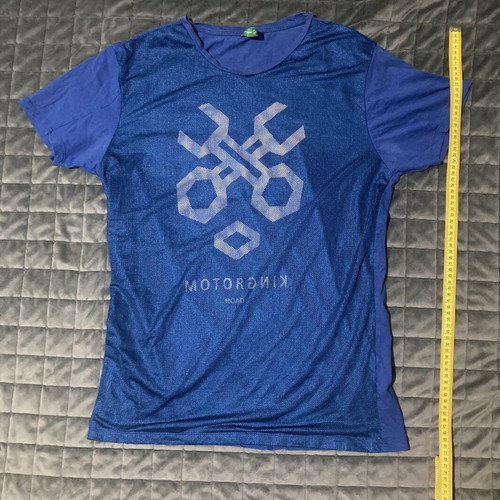 T-shirt Piazza Italia man Large used, blue, mesh
