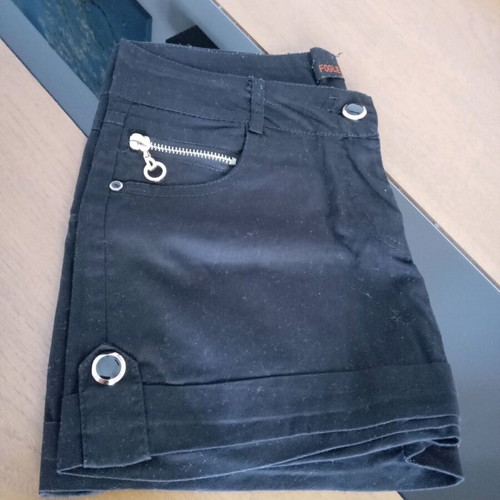Black short shorts used, size medium fitting small
