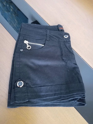 Black short shorts used, size medium fitting small