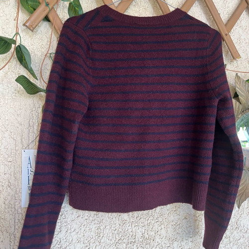 Zara wool women's cardigan like new, size S, blue-bordeaux