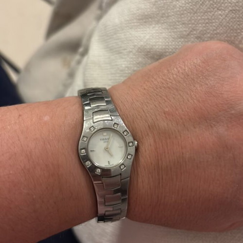 Tissot women's watch used, stainless steel with diamonds