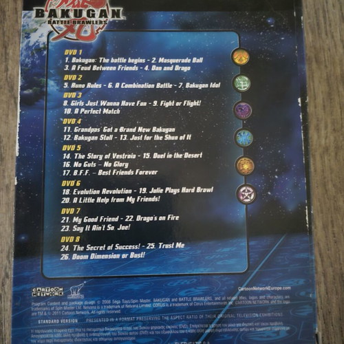 Bakugan Battle Brawlers DVD series used, dubbed in Greek